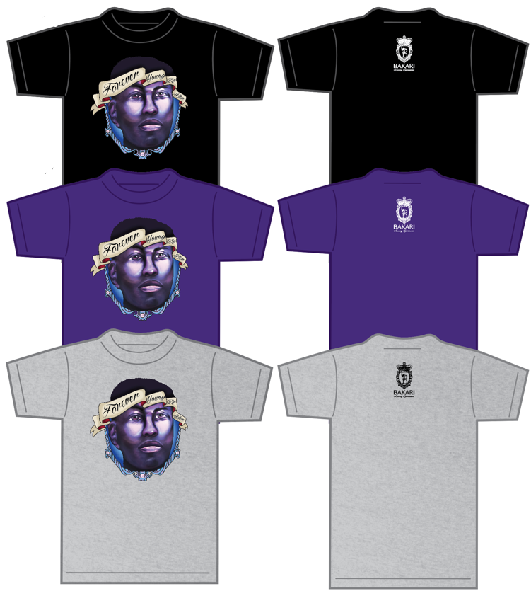 *Limited Edition* Bakari Custom Mural Tee - Black/Grey/Purple
