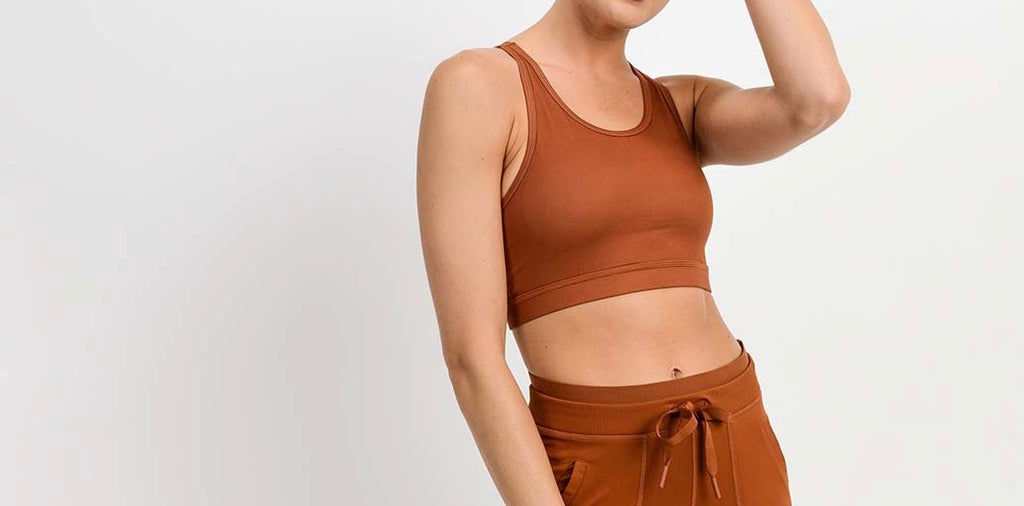 Harness Strap Racerback Cutout Sports Bra - Acorn – Bakari Luxury