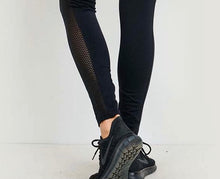 High-waist  Colorblock Full Leggings - Black/Mocha and Black/White