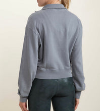 Half-Zip Jacquard Mineral-Wash Pullover with Tall Collar - Sea